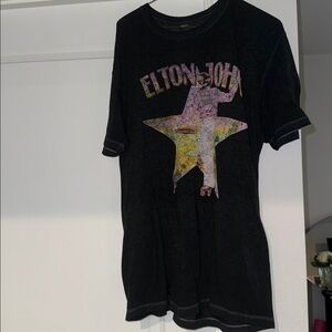 Black Elton John Graphic T-Shirt